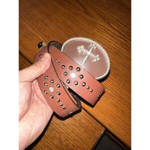 Nocona Women Hair-on Crystal Swirl Rhinestone Cowboy Belt 37\
